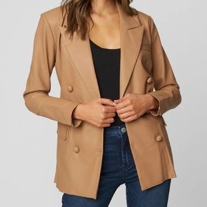 Vegan Leather Double breasted Blazer BLANKNYC